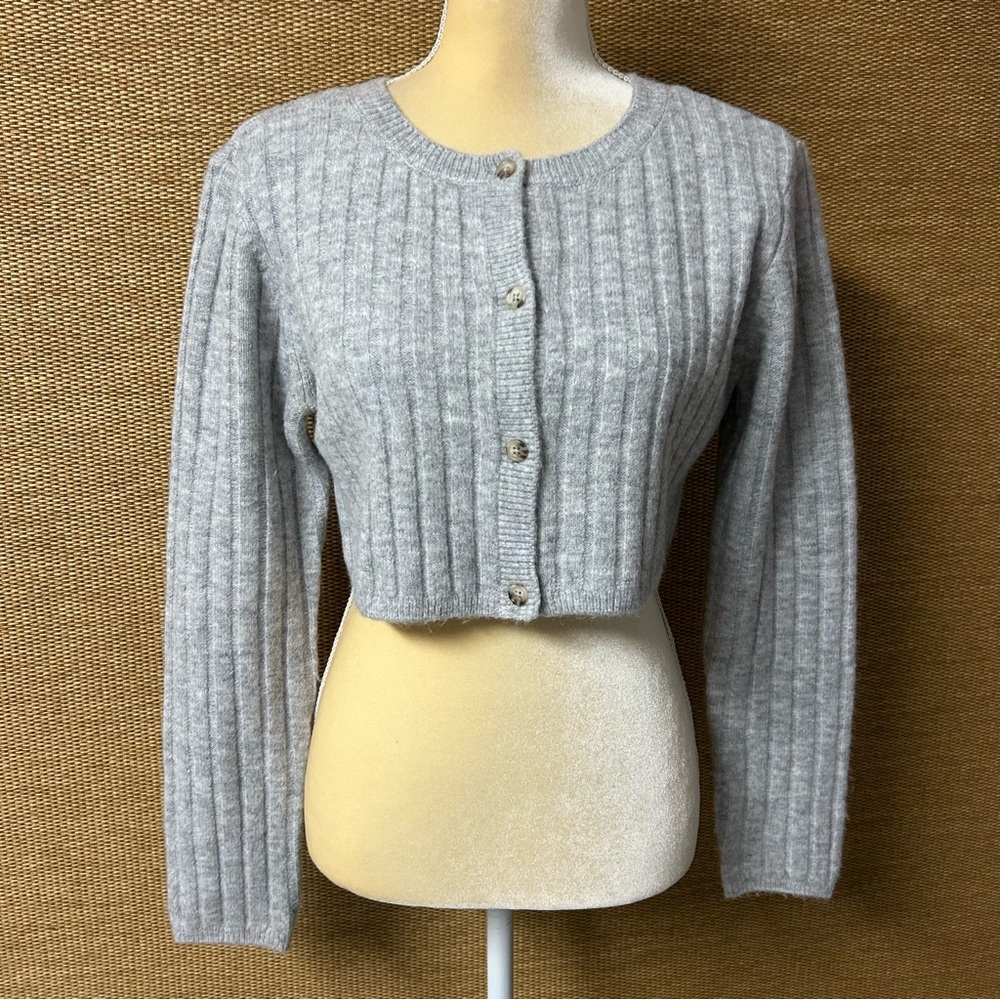 House Of Harlow 1960 Sweater Womens Medium Gray Cropped